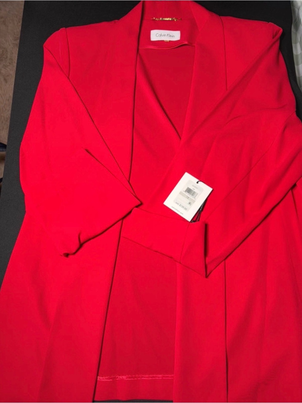 NWT Calvin Klein Red Women's open blazer size 1X. Retail is $139.